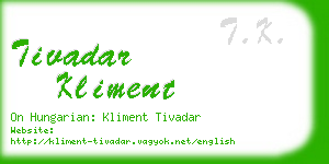 tivadar kliment business card